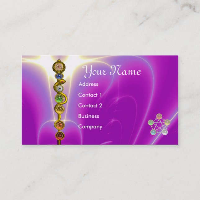 CARTE DE VISITE RODE D'ASCLEPIUS, 7 CHAKRAS, YOGA, ÉNERGIE SPIRITU (Devant)