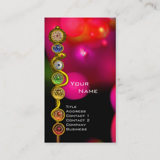 CARTE DE VISITE RODE D'ASCLEPIUS, 7 CHAKRAS, YOGA, ÉNERGIE SPIRITU (Devant)
