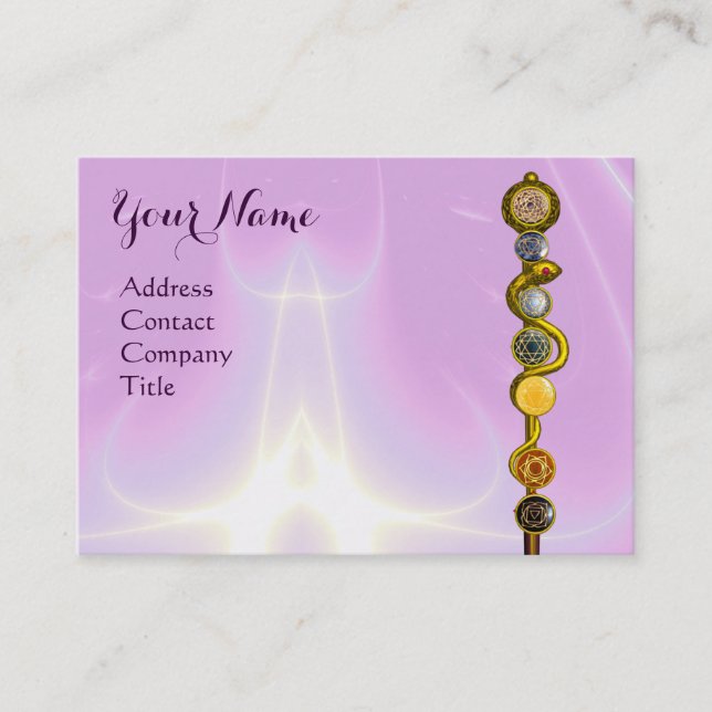 CARTE DE VISITE RODE D'ASCLEPIUS, 7 CHAKRAS, YOGA, ÉNERGIE SPIRITU (Devant)