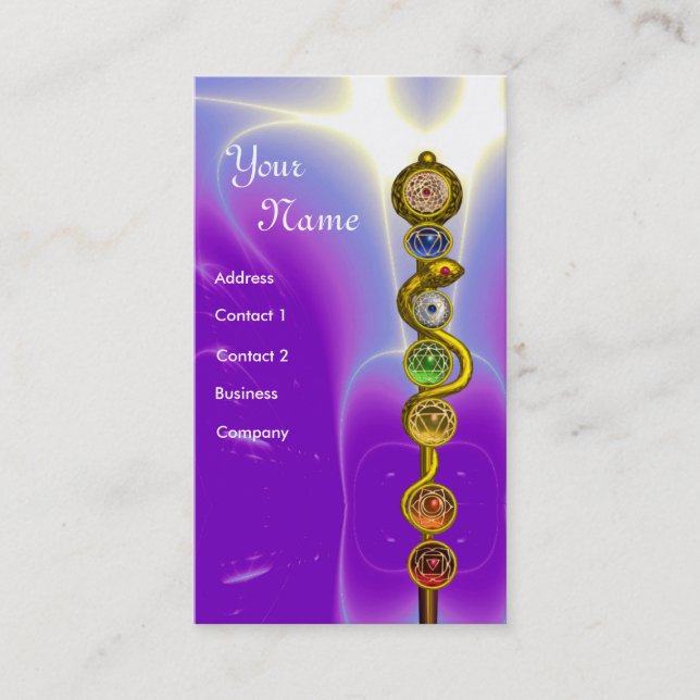 CARTE DE VISITE RODE D'ASCLEPIUS, 7 CHAKRAS, YOGA, ÉNERGIE SPIRITU (Devant)