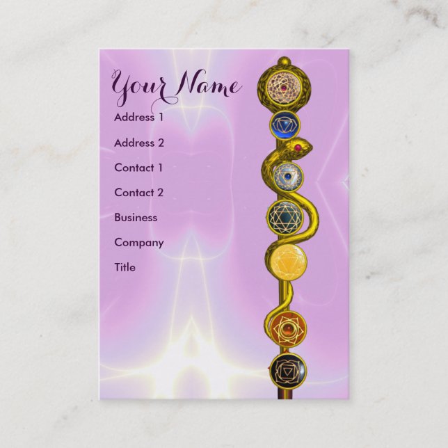 CARTE DE VISITE RODE D'ASCLEPIUS, 7 CHAKRAS, YOGA, ÉNERGIE SPIRITU (Devant)