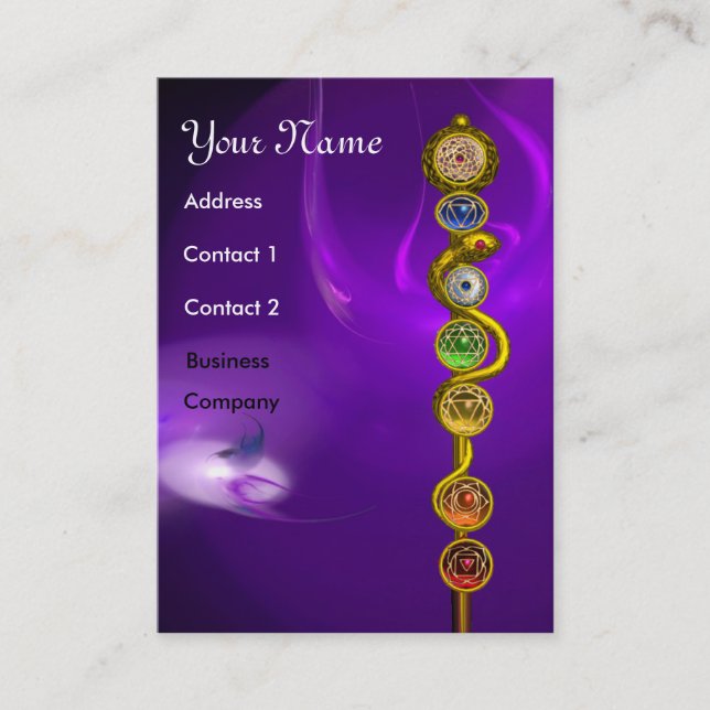 CARTE DE VISITE RODE D'ASCLEPIUS, 7 CHAKRAS, YOGA, ÉNERGIE SPIRITU (Devant)