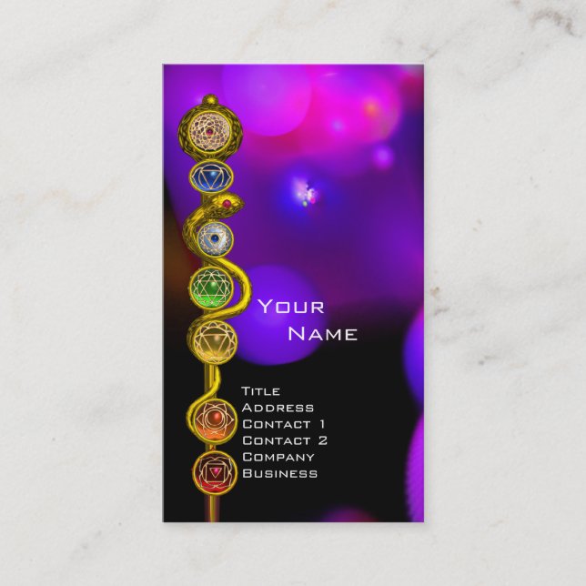 CARTE DE VISITE RODE D'ASCLEPIUS, 7 CHAKRAS, YOGA, ÉNERGIE SPIRITU (Devant)