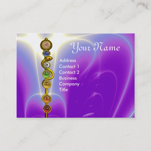 CARTE DE VISITE RODE D'ASCLEPIUS, 7 CHAKRAS, YOGA, ÉNERGIE SPIRITU (Devant)