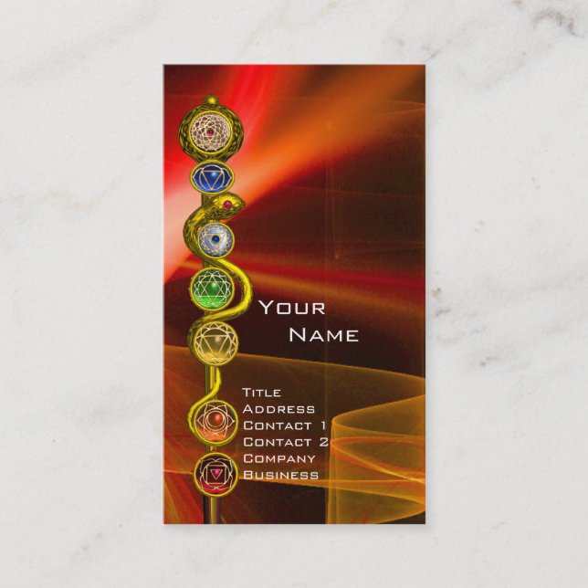 CARTE DE VISITE RODE D'ASCLEPIUS, 7 CHAKRAS, YOGA, ÉNERGIE SPIRITU (Devant)