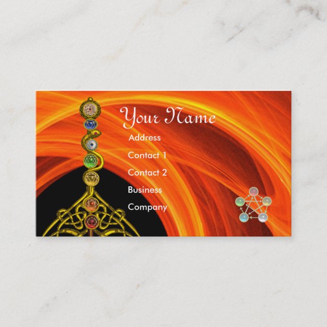 CARTE DE VISITE RODE D'ASCLEPIUS, 7 CHAKRAS, YOGA, ÉNERGIE SPIRITU (Devant)