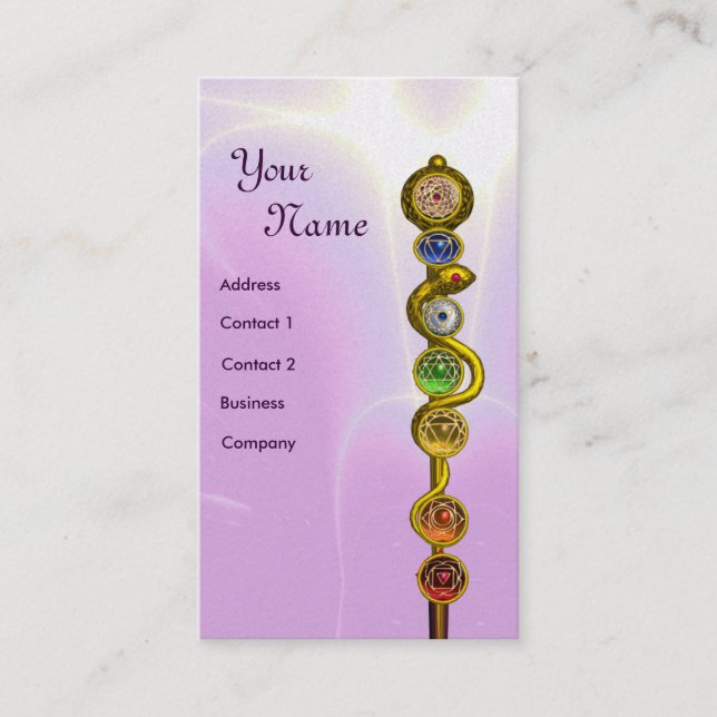 CARTE DE VISITE RODE D'ASCLEPIUS, 7 CHAKRAS, YOGA, ÉNERGIE SPIRITU (Devant)