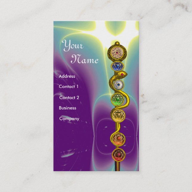 CARTE DE VISITE RODE D'ASCLEPIUS, 7 CHAKRAS, YOGA, ÉNERGIE SPIRITU (Devant)