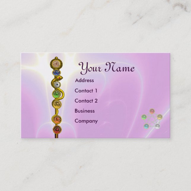 CARTE DE VISITE RODE D'ASCLEPIUS, 7 CHAKRAS, YOGA, ÉNERGIE SPIRITU (Devant)