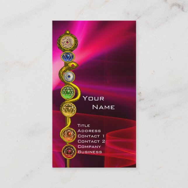 CARTE DE VISITE RODE D'ASCLEPIUS,7 CHAKRAS, YOGA, ÉNERGIE SPIRITUE (Devant)