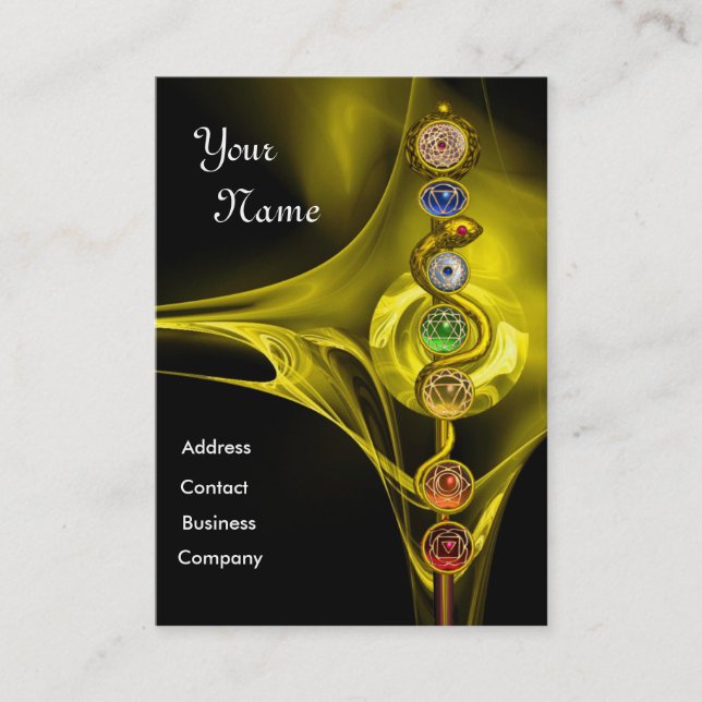 CARTE DE VISITE RODE D'ASCLEPIUS,7 CHAKRAS, YOGA, ÉNERGIE SPIRITUE (Devant)