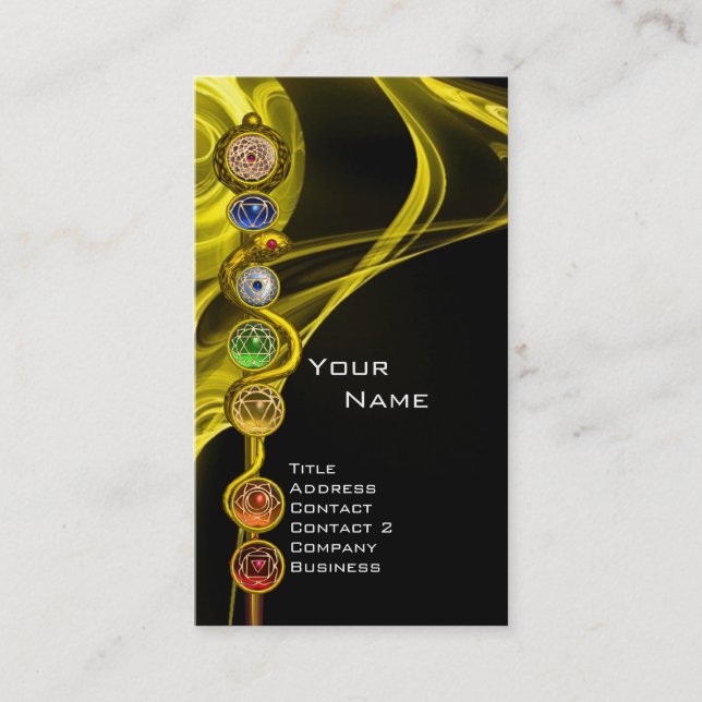 CARTE DE VISITE RODE D'ASCLEPIUS,7 CHAKRAS, YOGA, ÉNERGIE SPIRITUE (Devant)
