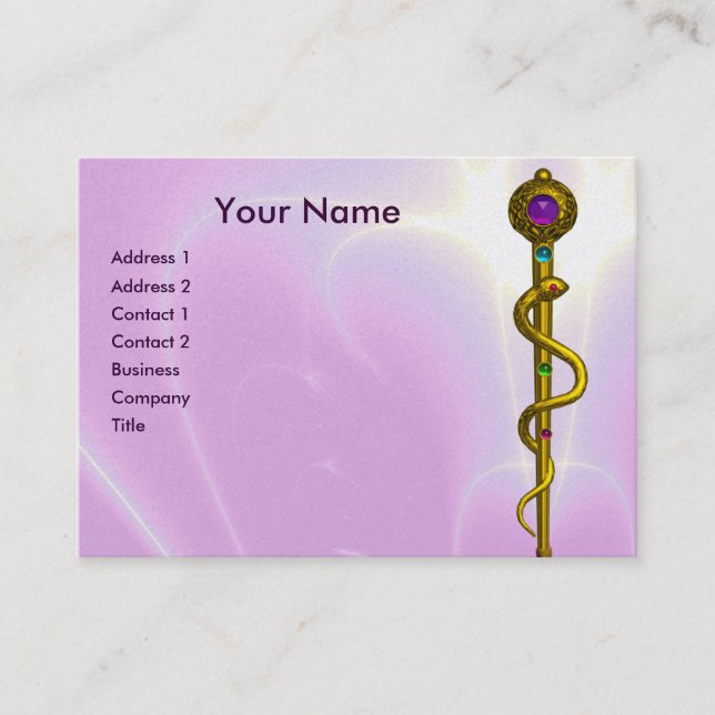 Carte De Visite RODE D'ASCLEPIUS Gold Médicale guérison Ultra Viol (Devant)