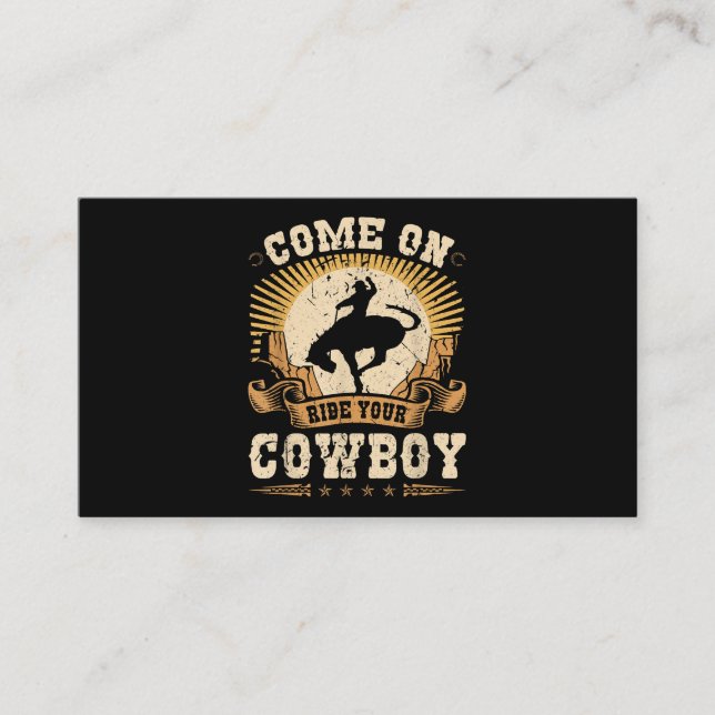 Carte De Visite Rodeo Bronc équitation Circulez votre Cowboy Bucki (Devant)