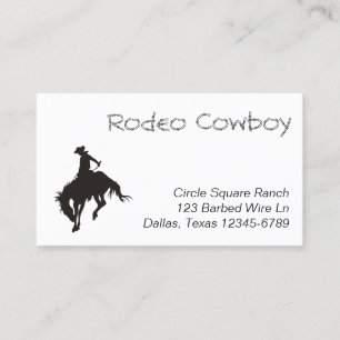 Carte De Visite Rodeo Cowboy Silhouette