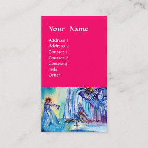 Carte De Visite ROI ARTHUR, DAME DU LAC ET fuchsia EXCALI