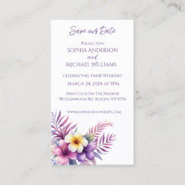 Carte De Visite Romance de l'île à l'aquarelle - Mariage - Étape à