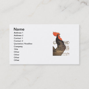 Carte De Visite Rooster Steinlen Cocorico