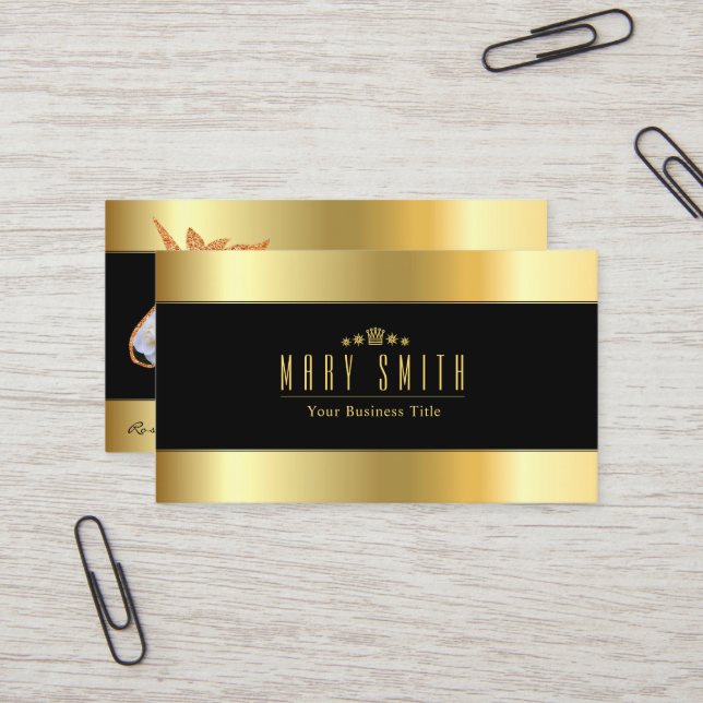 Carte De Visite Rosa White Arrow 名刺 (Devant/Arrière en situation)