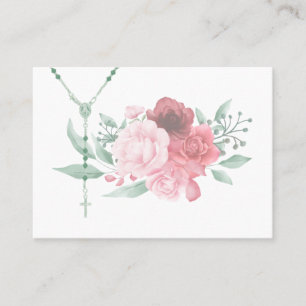 Carte De Visite Rosaire Catholique Rose Religieux Floral Business 