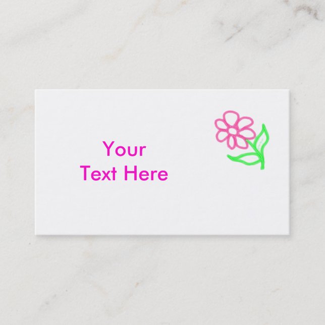 Carte de visite rose (Devant)