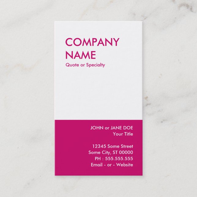 Carte De Visite rose (Devant)