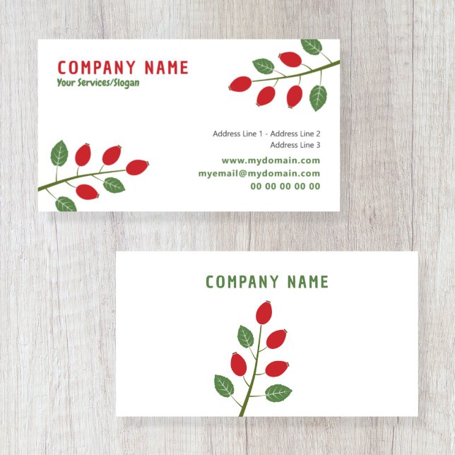 Carte de visite rose (Rose Hip Business Card)