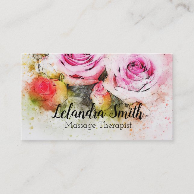 Carte De Visite Rose (Devant)