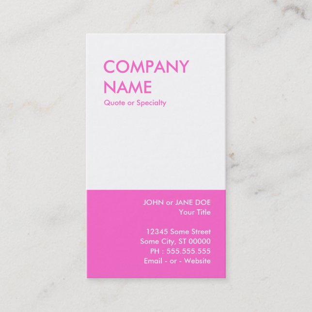 Carte De Visite rose (Devant)