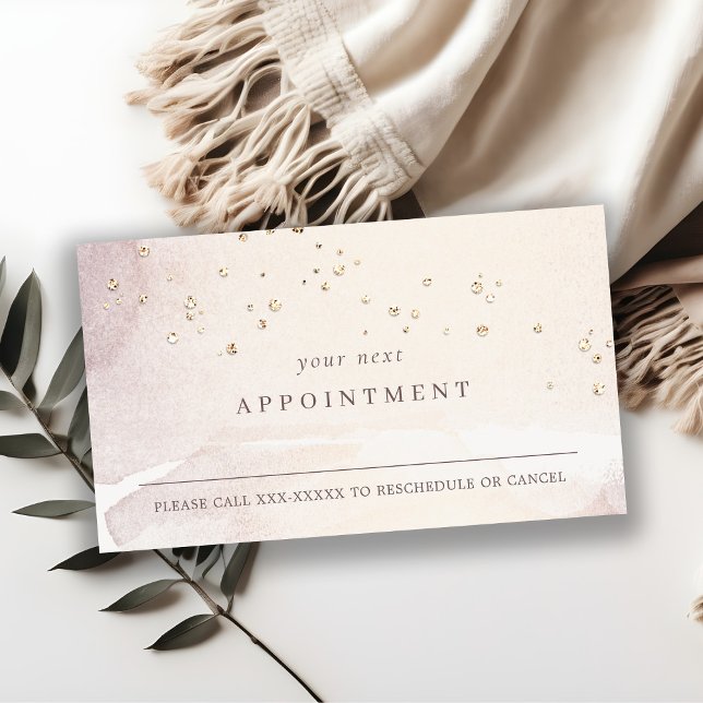 Carte De Visite Rose Abstrait Gold Purple Aquarelle Rendez-vous (Créateur téléchargé)