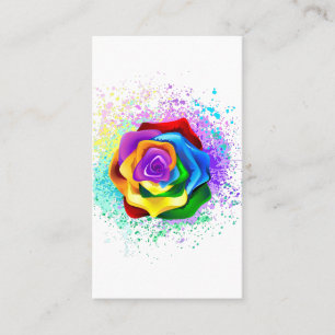 Carte De Visite Rose arc-en-ciel coloré