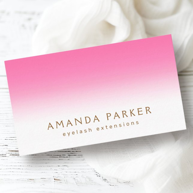 Carte De Visite Rose blanc dégradé chic féminin professionnel (Pink white gradient chic feminine professional business card)