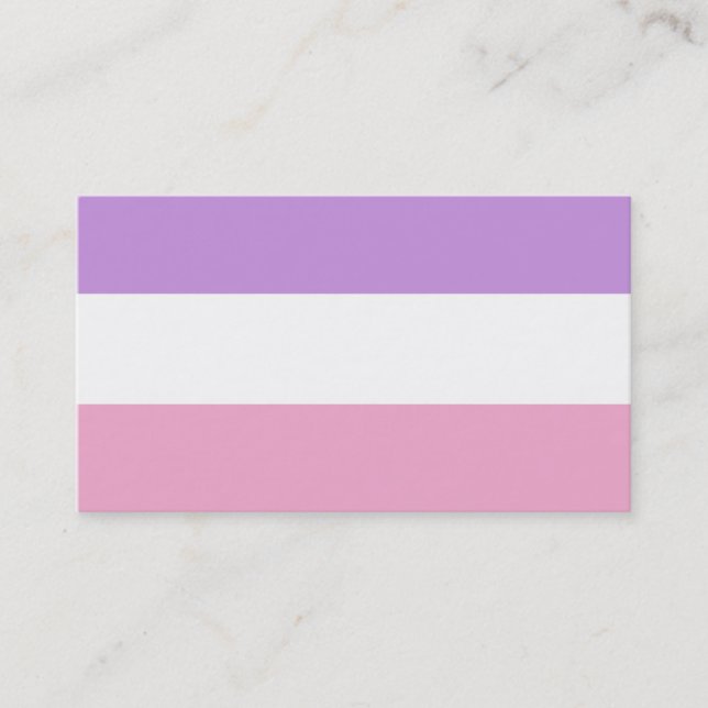 CARTE DE VISITE rose, blanc et lavande (Devant)