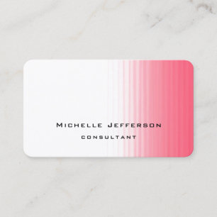 Carte De Visite Rose Blanc Moderne Design élégant Minimaliste tend
