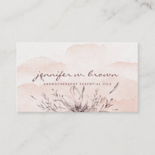 Carte De Visite Rose Blush botanique Essential Oils Feuillus