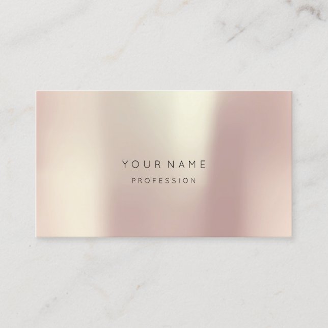 Carte De Visite Rose Blush Pearly Abstrait Minimal Silk Metalux2 (Devant)