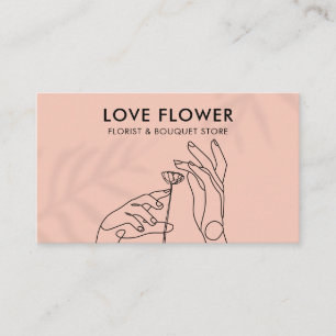 Carte De Visite Rose Blush Simple Clair Main Caress Flower