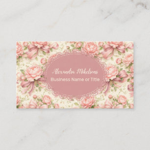 Carte De Visite Rose Bow Branding Blush Romantique