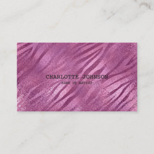 Carte De Visite Rose brillant personnalisé VIP de peau de zèbre