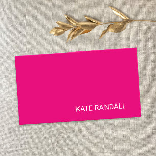 Carte De Visite Rose chaud simple