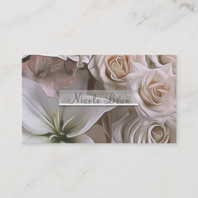 Carte De Visite Rose Chic Shabby Fête des mariées florale Élégant (Devant)