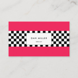 Carte De Visite Rose clair et damier