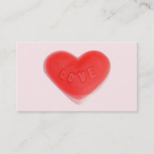 Carte de visite rose coeur doux