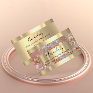 Carte De Visite Rose Copper Gold Marble Frame Event