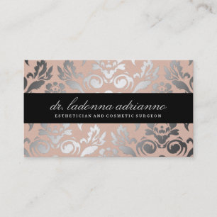 Carte De Visite Rose couleur pêche de damassé de 311 Ladonna