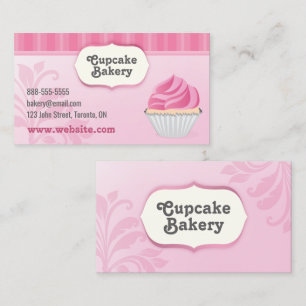 Carte de visite rose de boulangerie de petit