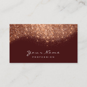 Carte De Visite Rose de cuivre Maroon Parties scintillant maquilla