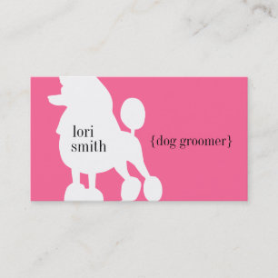 Carte de visite rose de Groomer de chien de