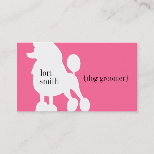 Carte de visite rose de Groomer de chien de (Devant)