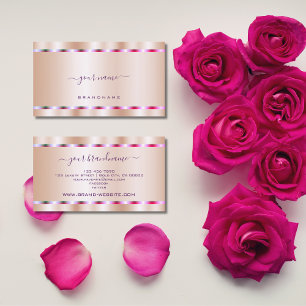 Carte De Visite Rose de l'oeil à l'oeil effet or Pink Purple Bordu